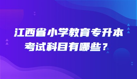 江西省小学教育专升本考试科目有哪些？